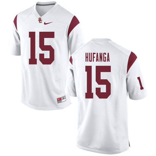 Men #15 Talanoa Hufanga USC Trojans College Football Jerseys Sale-White